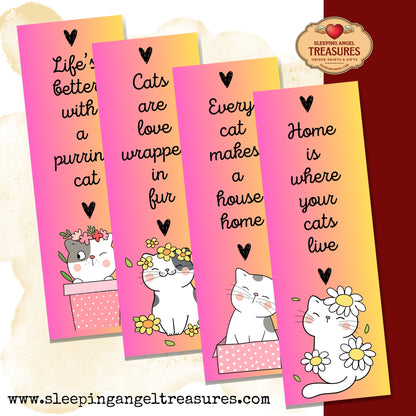 Printable Cute Cat Quotes Bookmarks- DIGITAL DOWNLOAD