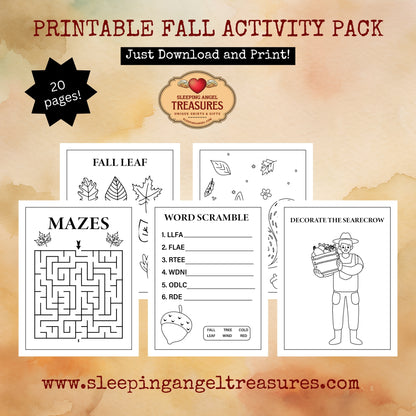 Printable Fall Activity Pack - DIGITAL DOWNLOAD
