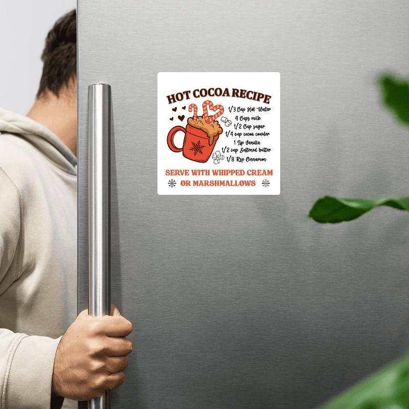 Hot Cocoa Recipe Christmas Magnet