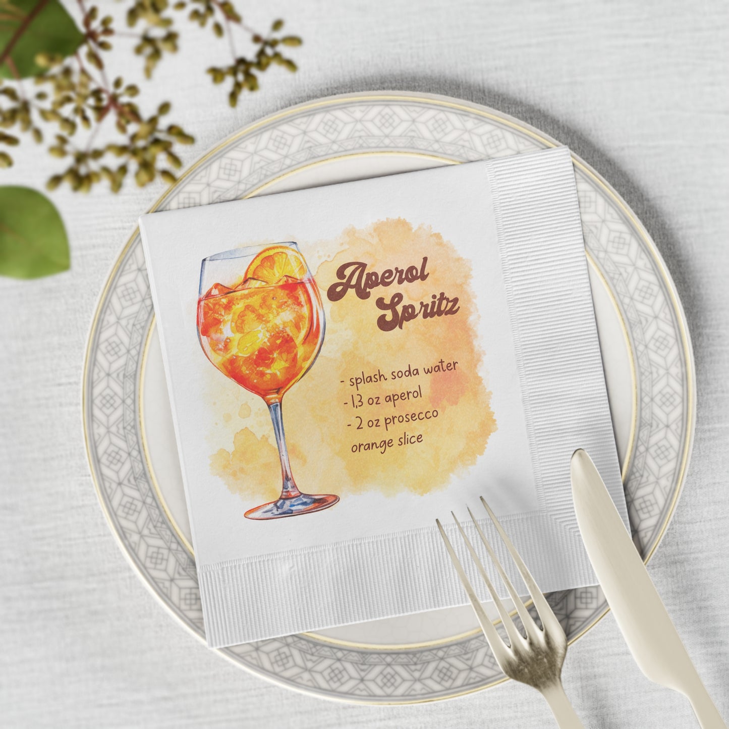 Aperol Spritz Cocktail Recipe Party Napkins