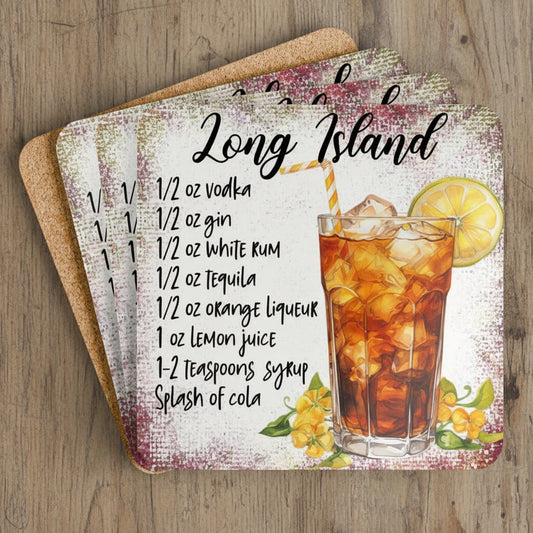 Long Island Iced Tea Recipe Corkwood Coaster Set of 4