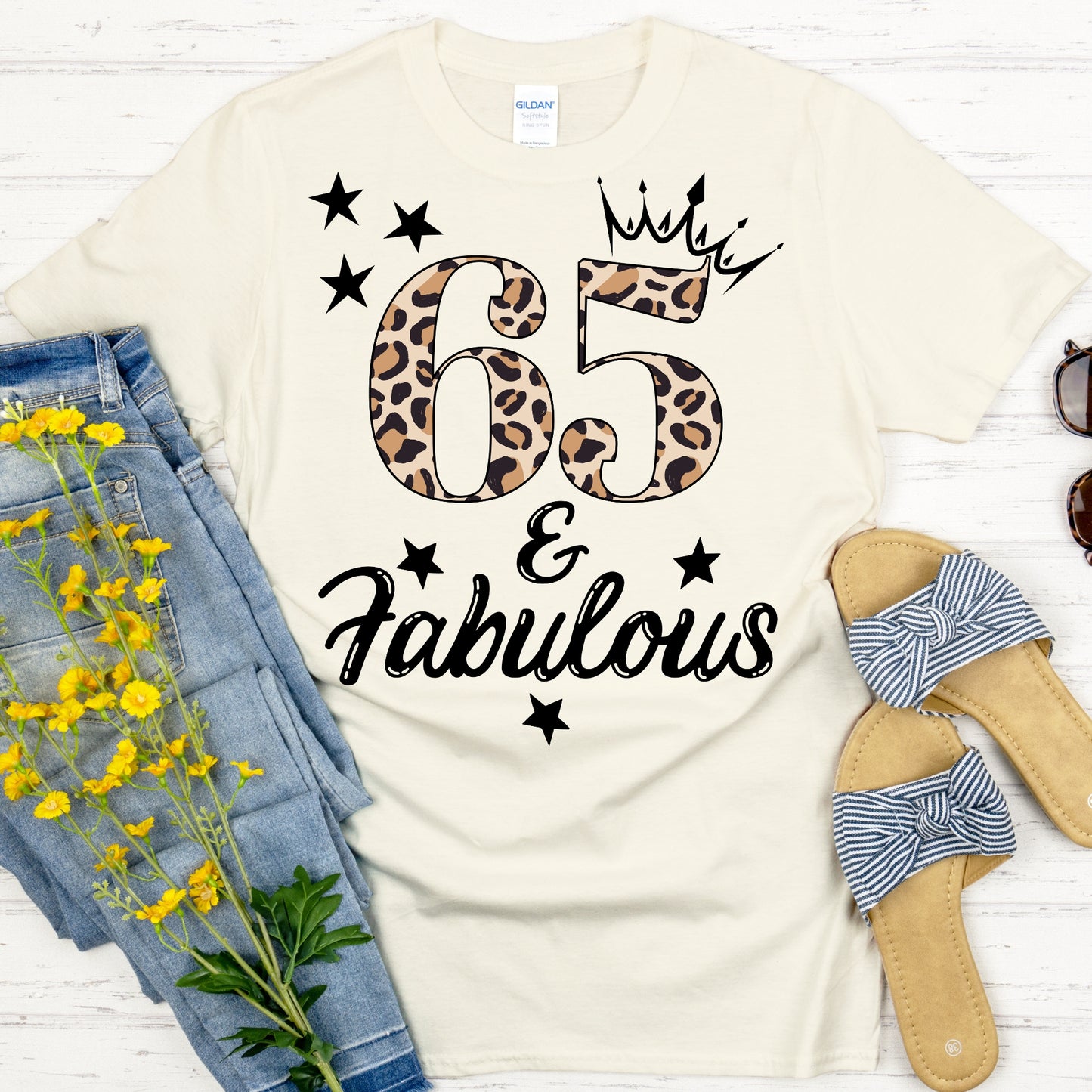65 and Fabulous Short-Sleeve Unisex T-Shirt