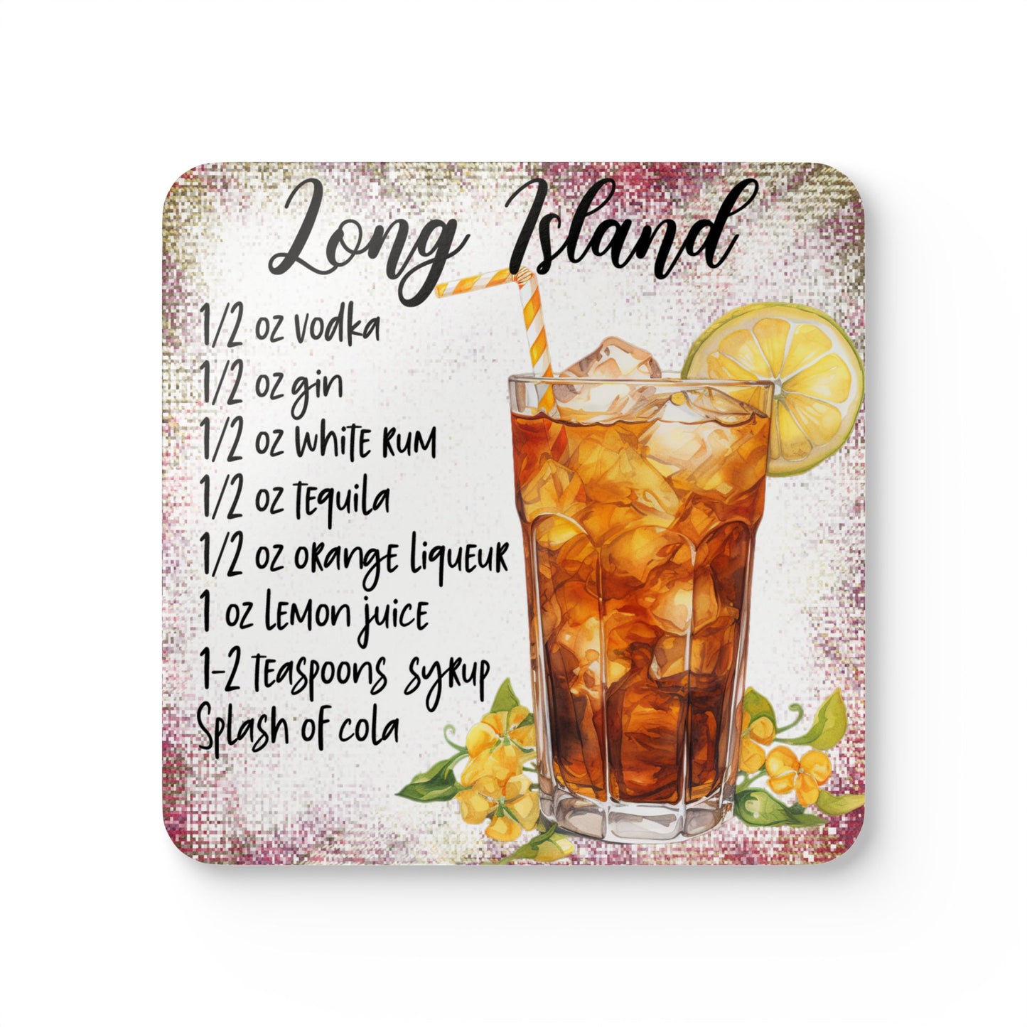 Long Island Iced Tea Recipe Corkwood Coaster Set of 4