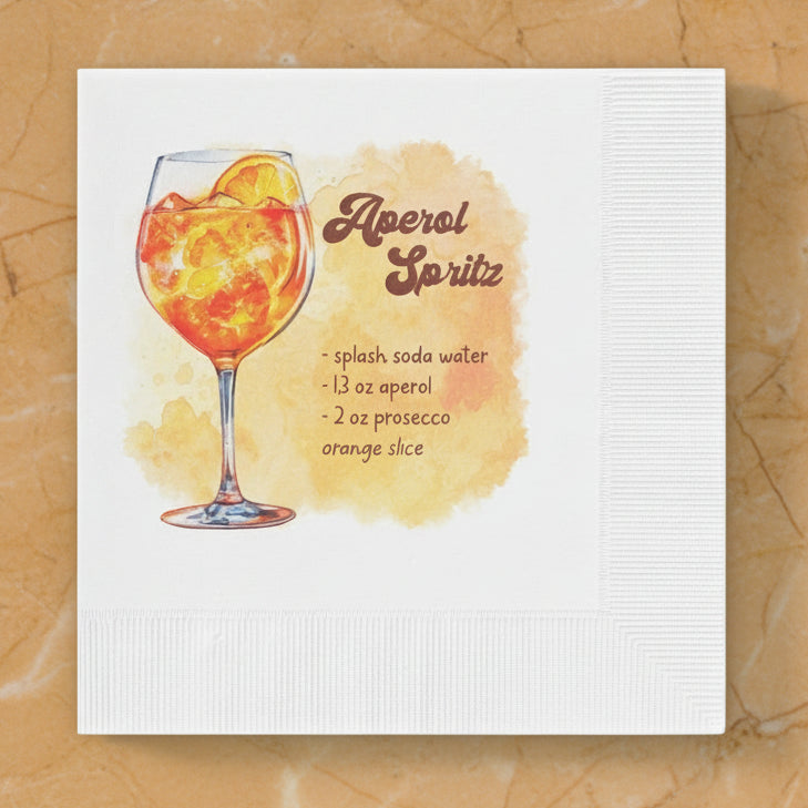 Aperol Spritz Cocktail Recipe Party Napkins