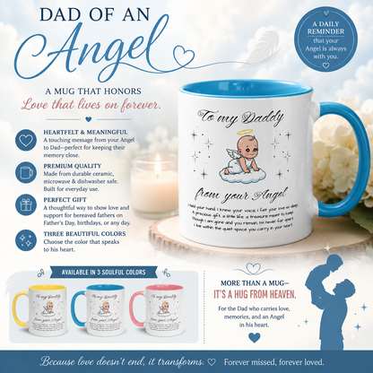 Dad Of An Angel Infant Loss Memorial Mug with Color Inside