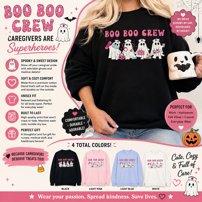 Boo Boo Crew Caregiver Halloween Unisex Sweatshirt
