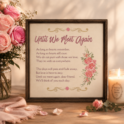 Until We Meet Again Memorial Poem Framed Canvas