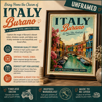 Burano Italy Poster (unframed)