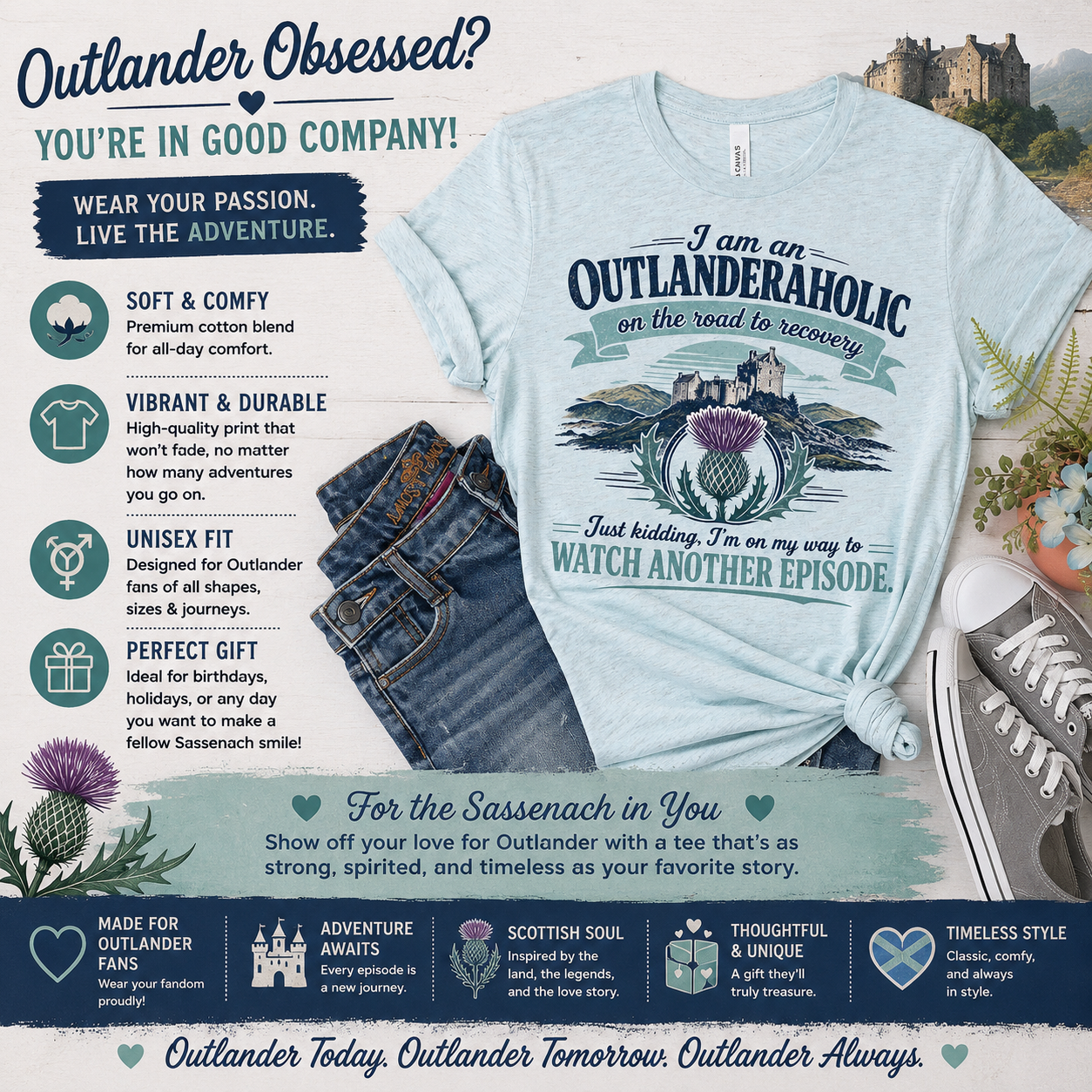 Outlander Obsessed Fan T-shirt