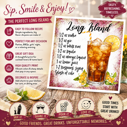 Long Island Iced Tea Recipe Magnet