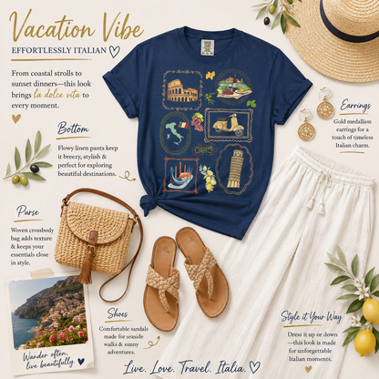 Comfort Colors Italy Vacation T-Shirt