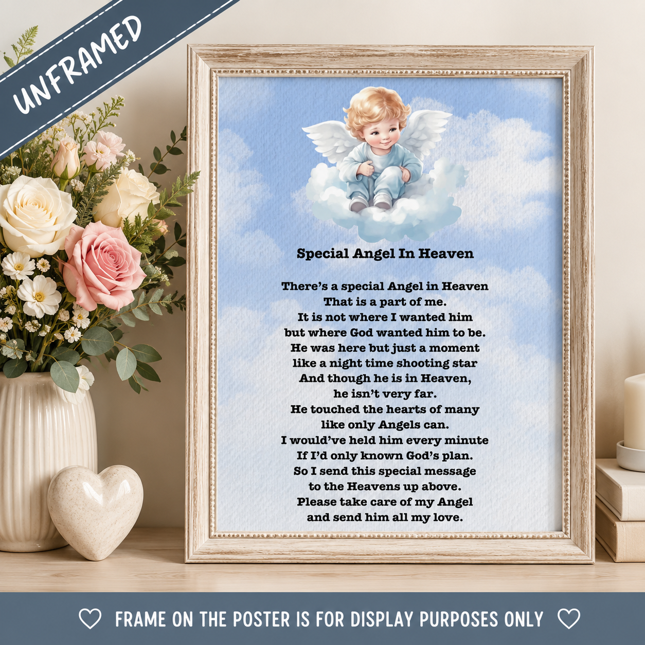 Special Angel in Heaven Poem Poster (UNFRAMED)
