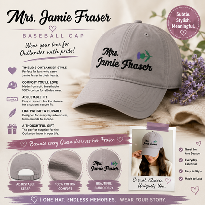 Embroidered Mrs. Jamie Fraser Baseball Cap