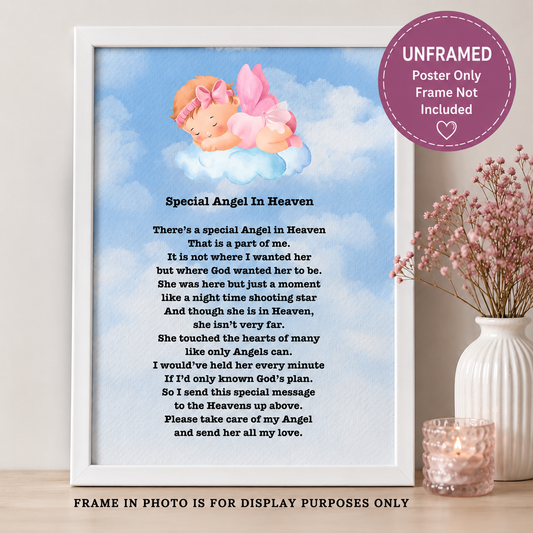 Angel Girl Baby Loss Poem Poster