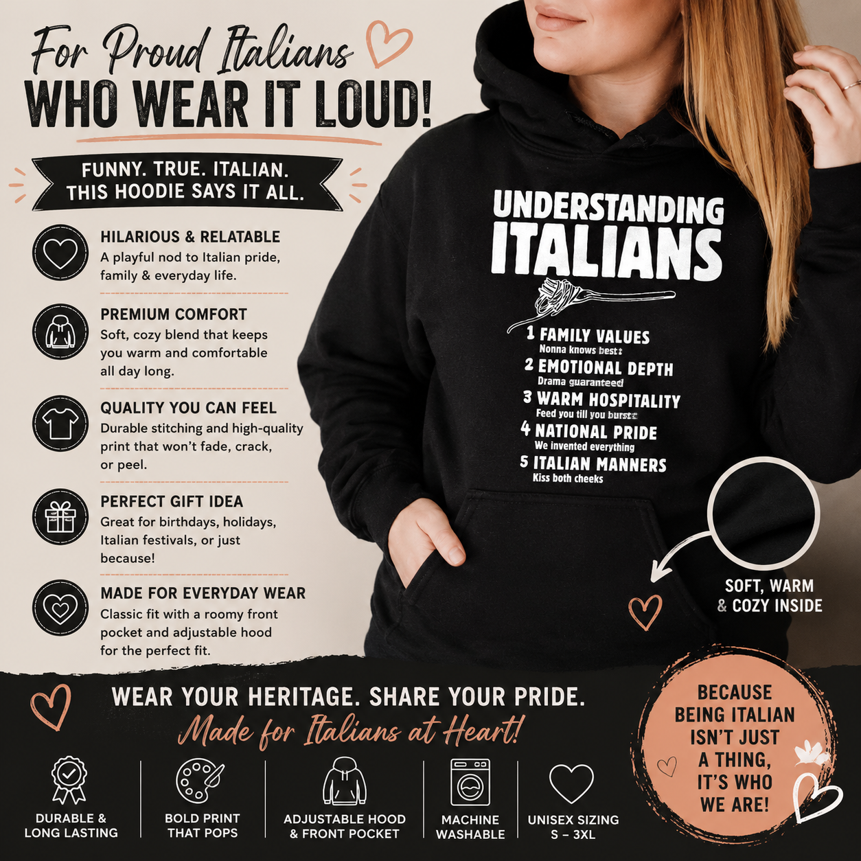 Understanding Italians Funny Unisex Hoodie