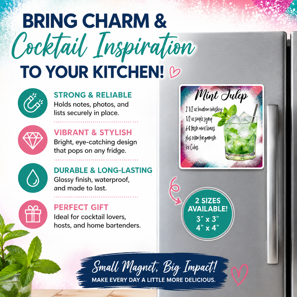Mint Julep Recipe Magnet