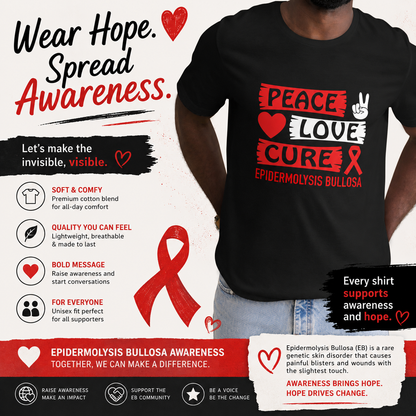 Support Love Cure Epidermolysis Bullosa Unisex t-shirt