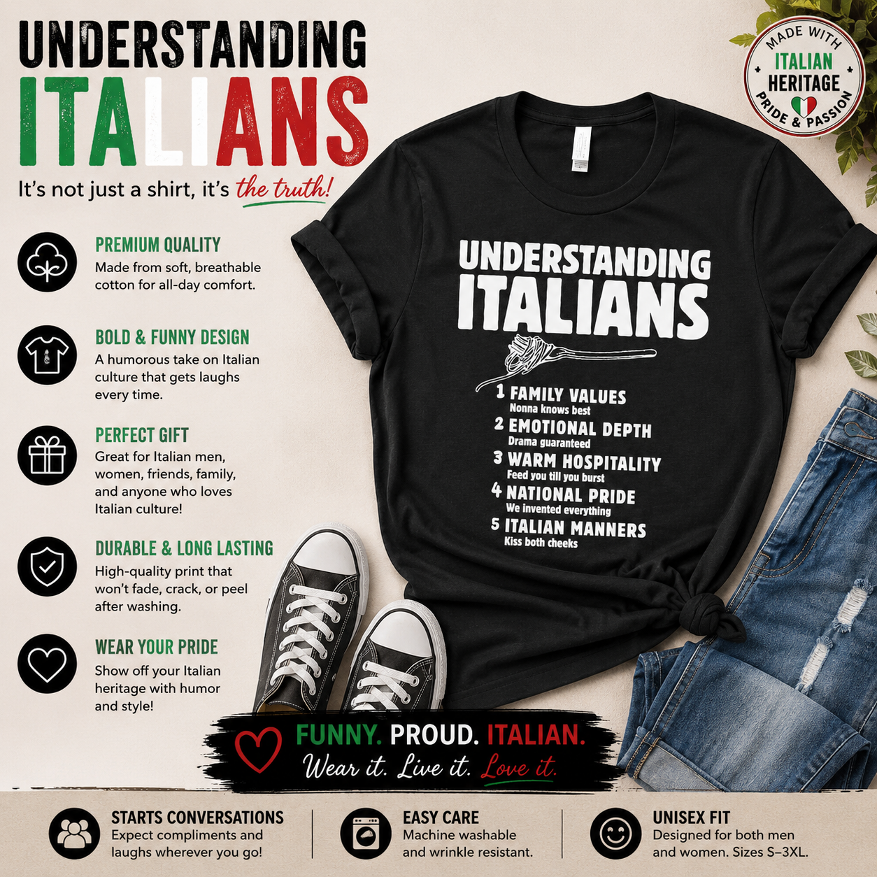 Understanding Italians Shirt, Gift for Italian, Funny Italian Shirt, Italian Gift, Italian Heritage, Italian Pride