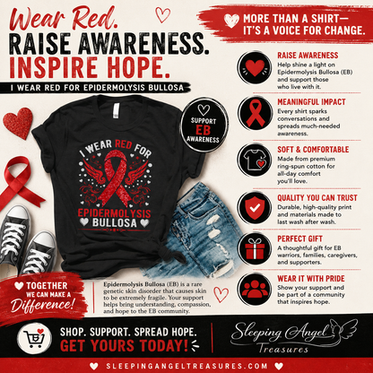 I wear Red for Epidermolysis Bullosa T-Shirt | EB Awareness Shirt