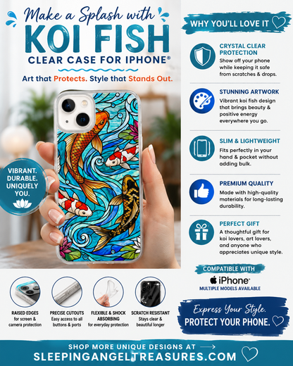 Stained Glass Koi Fish Clear Case for iPhone®
