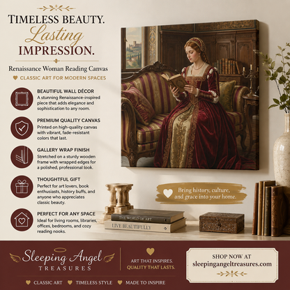 Renaissance Woman Reading Canvas