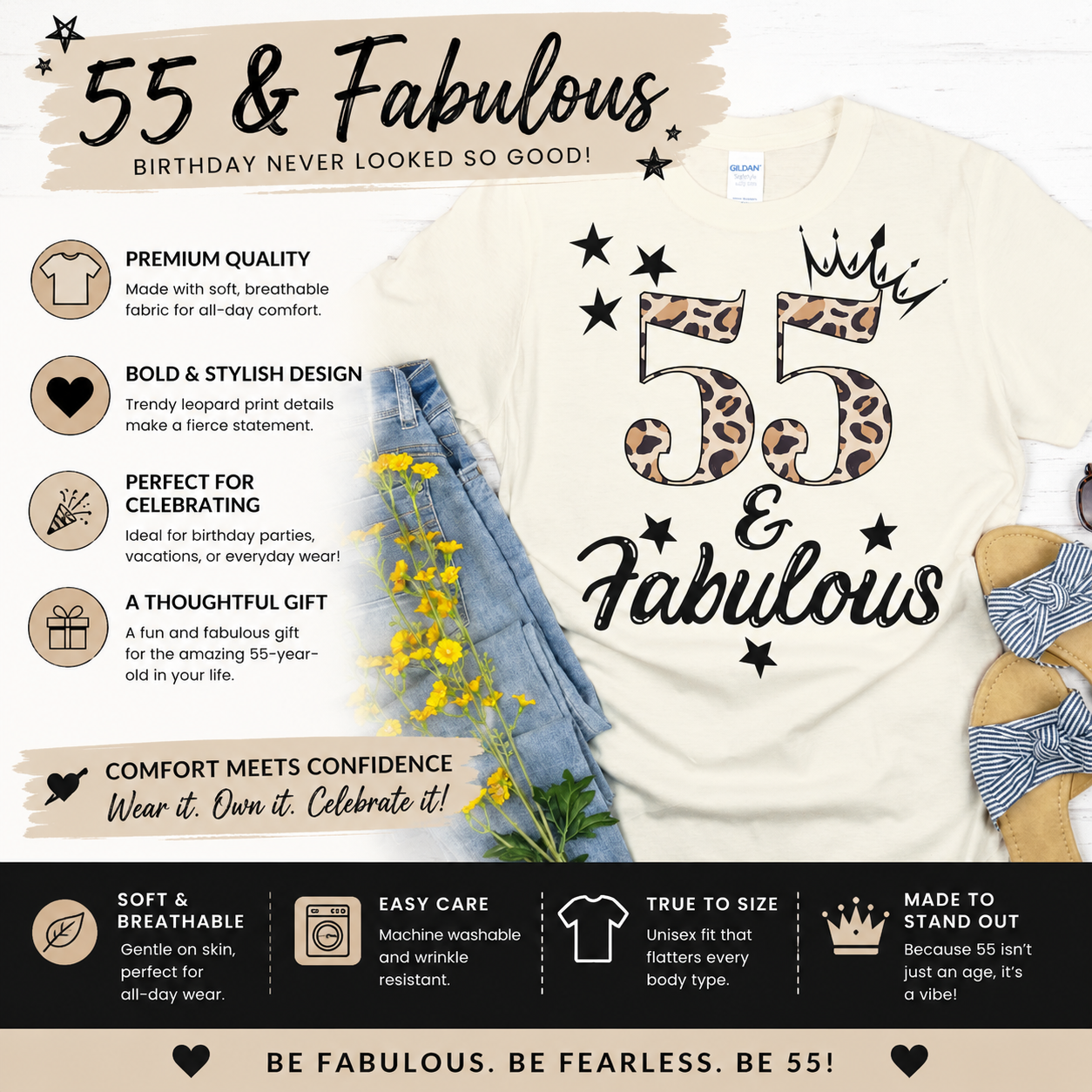 55 and Fabulous Short-Sleeve T-Shirt