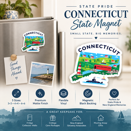 Connecticut State Flat Magnet