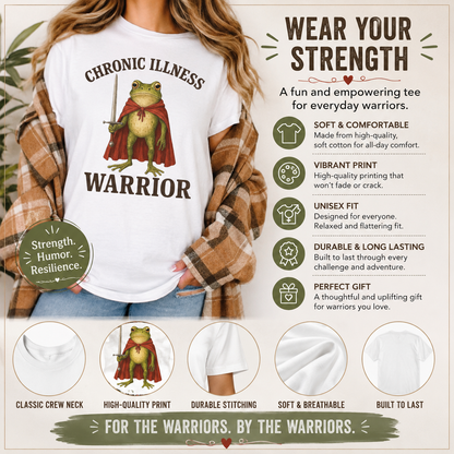 Chronic Illness Funny Frog Knight Warrior Unisex classic tee