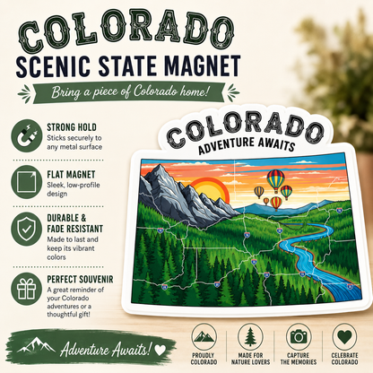 Colorado State Mountain Scenery Souvenir Fridge Magnet