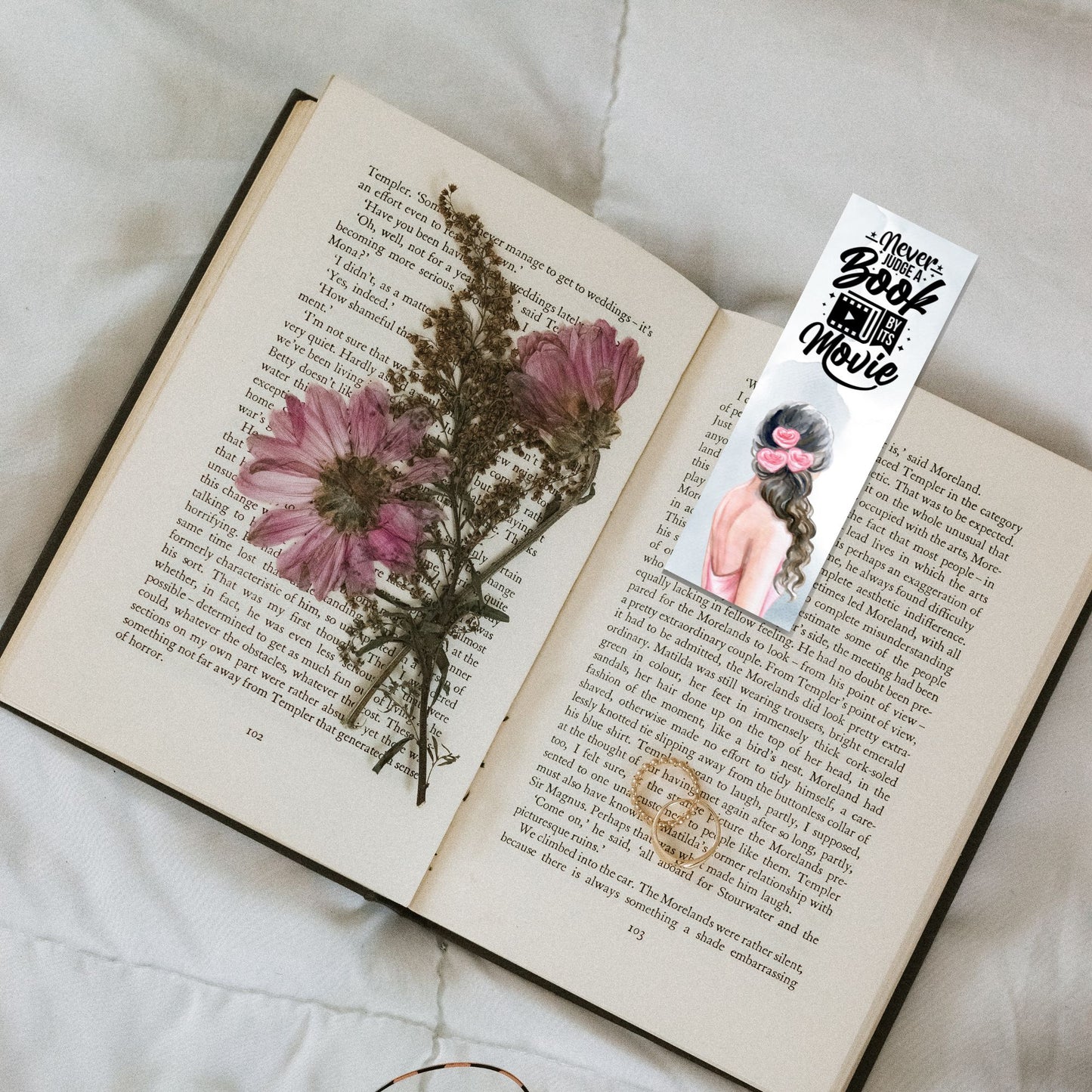 Printable Watercolor Woman With Reading Quotes Bookmarks- DIGITAL DOWNLOAD