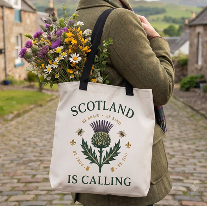 Scotland Is Calling Scottish Thistle Tote Bag
