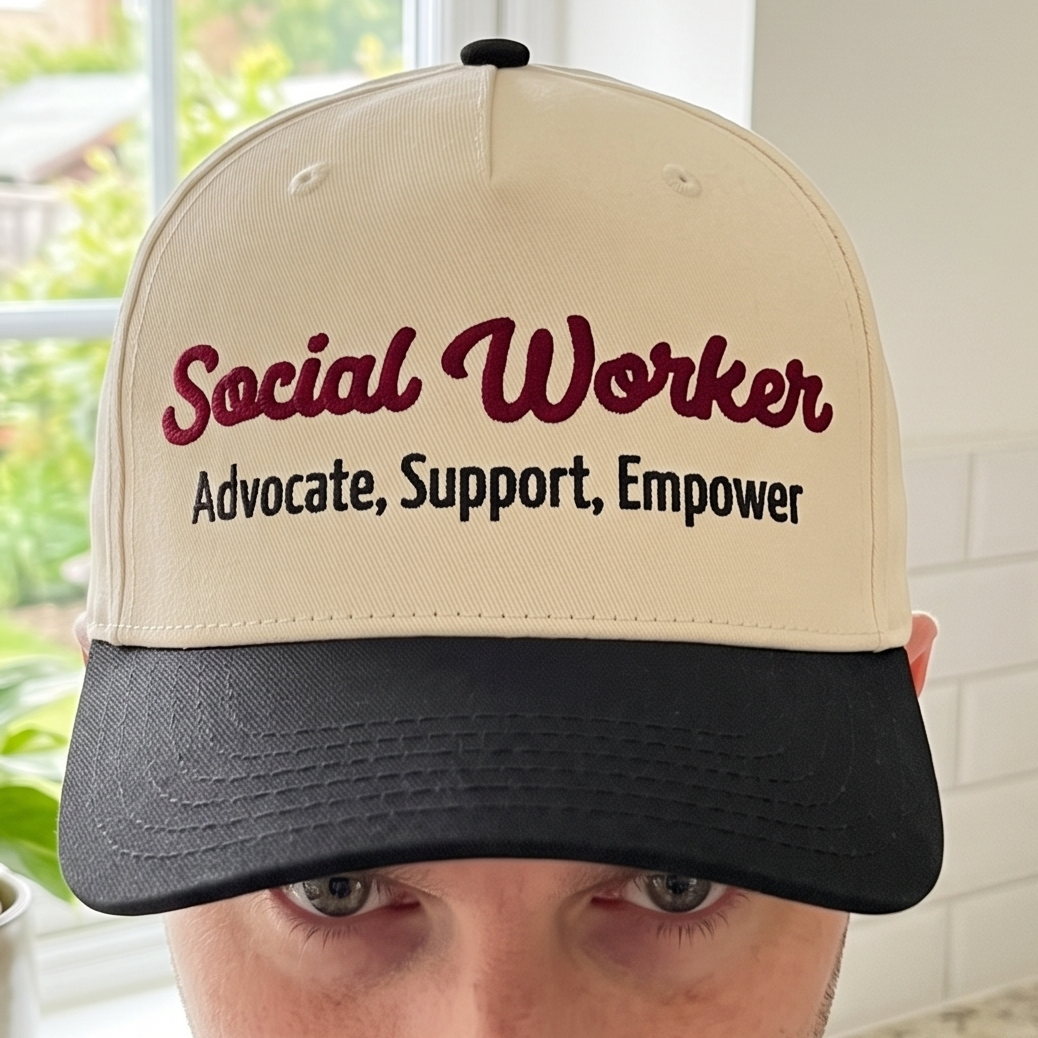 Social Worker - Advocate, Support, Empower Embroidered 5 panel cap