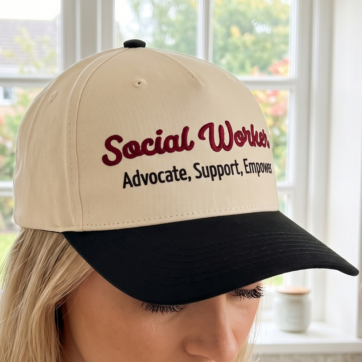 Social Worker - Advocate, Support, Empower Embroidered 5 panel cap