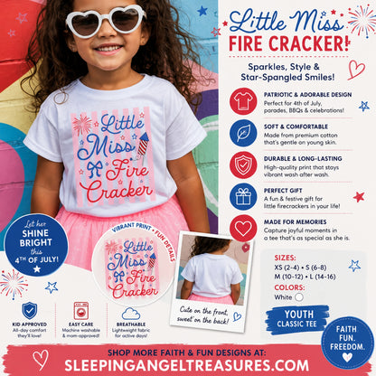 Little Miss Fire Cracker Youth classic tee