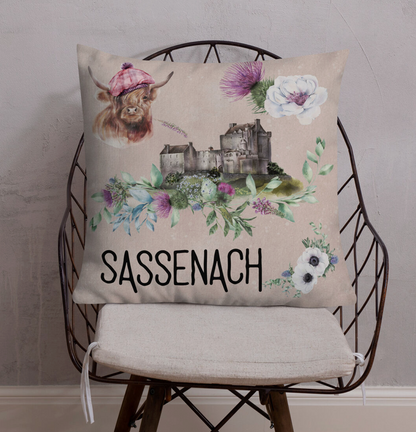 Sassenach Pillow, Outlander Inspired Home Decor, Scottish Gift, Scotland Pillow