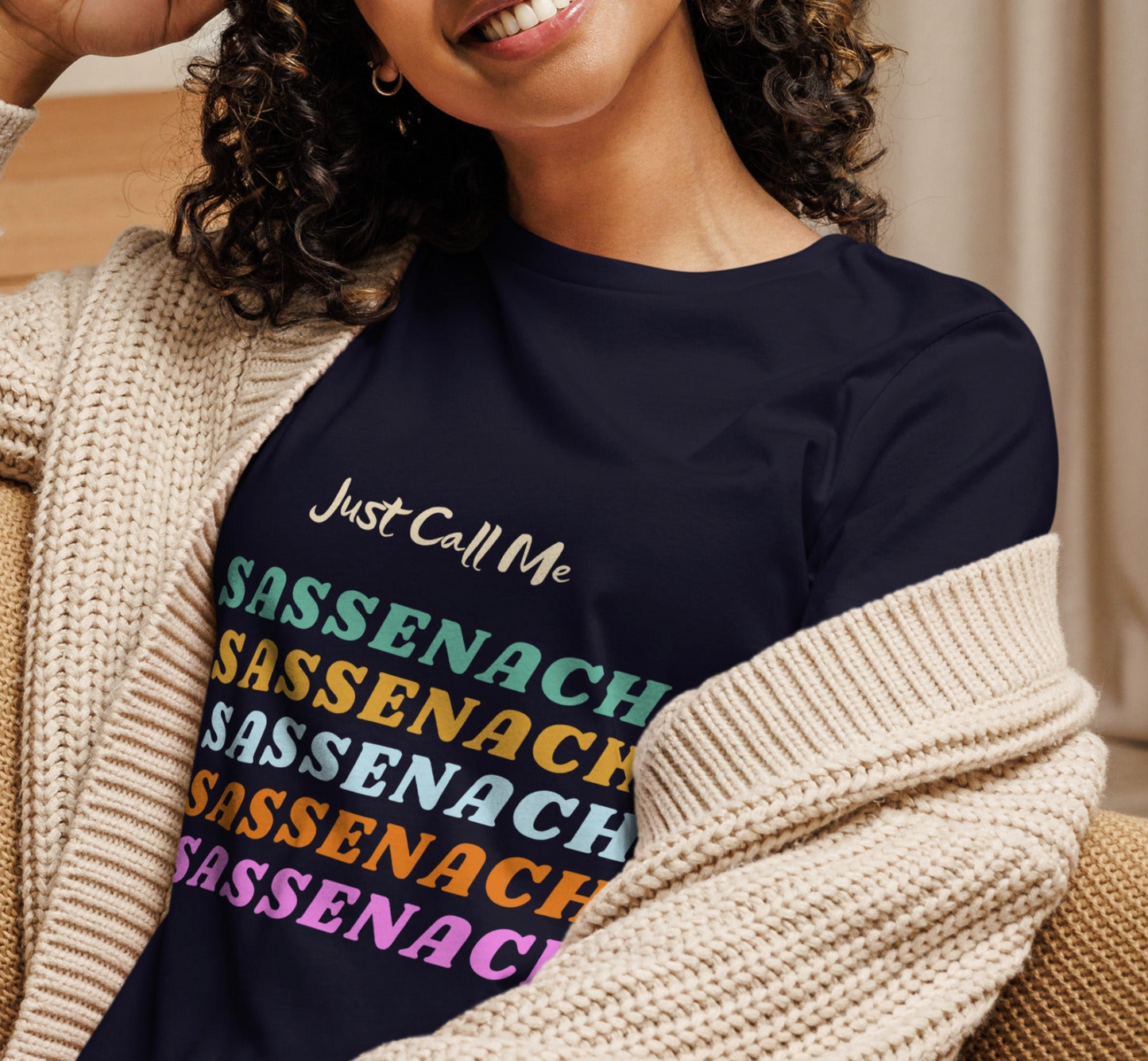 Just Call Me Sassenach T-shirt | Outlander Gifts | Sassenach Tee | Claire Fraser Women's Relaxed T-Shirt