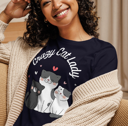 Crazy Cat Lady T-Shirt, Gift for Cat Lover, Cat Mom Shirt, Cat Lady Tee, Cat Mama T-Shirt