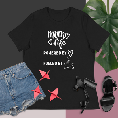 Mom's Life Shirt, Powered By Love, Fueled by Coffee, Mom T-Shirt, Mom Gift, Mama Tee,