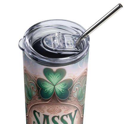 Sassy Lass Stainless Steel Tumbler, Gift for Lass, Sassenach Gift, Irish Pride, St. Patrick's Day Gift