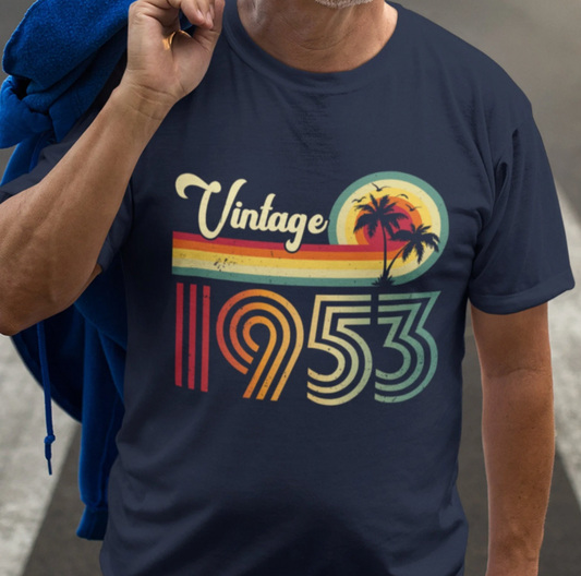 Vintage 1953 t-shirt, 1953 Birthday Shirt, Vintage 1953 Tee, Born in 1953 Gift, Made in 1953, Birthday Gift