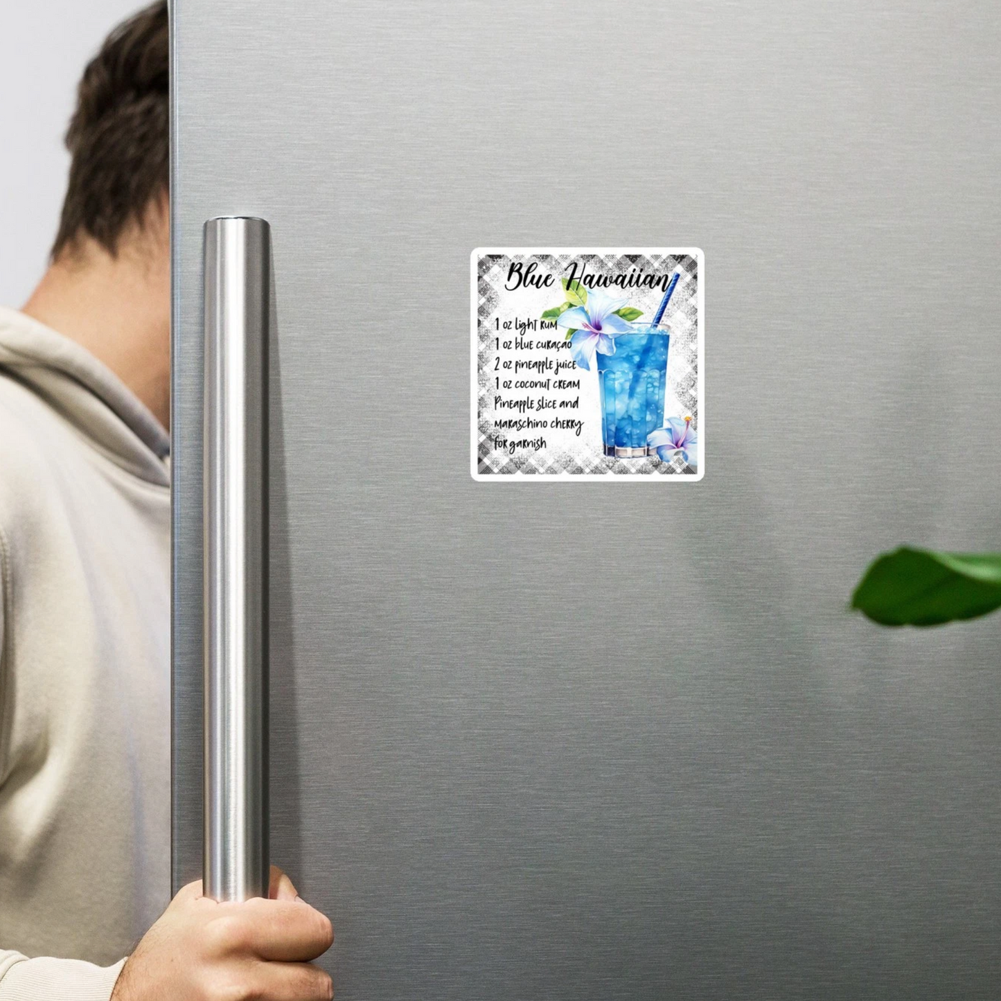 Blue Hawaiian Recipe Magnet