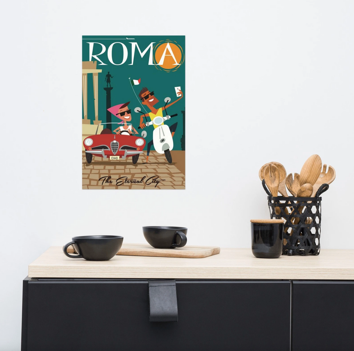 Roma Italy Souvenir Vintage Poster 12″×18″