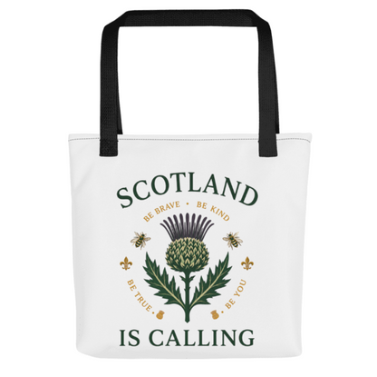 Scotland Is Calling Scottish Thistle Tote Bag