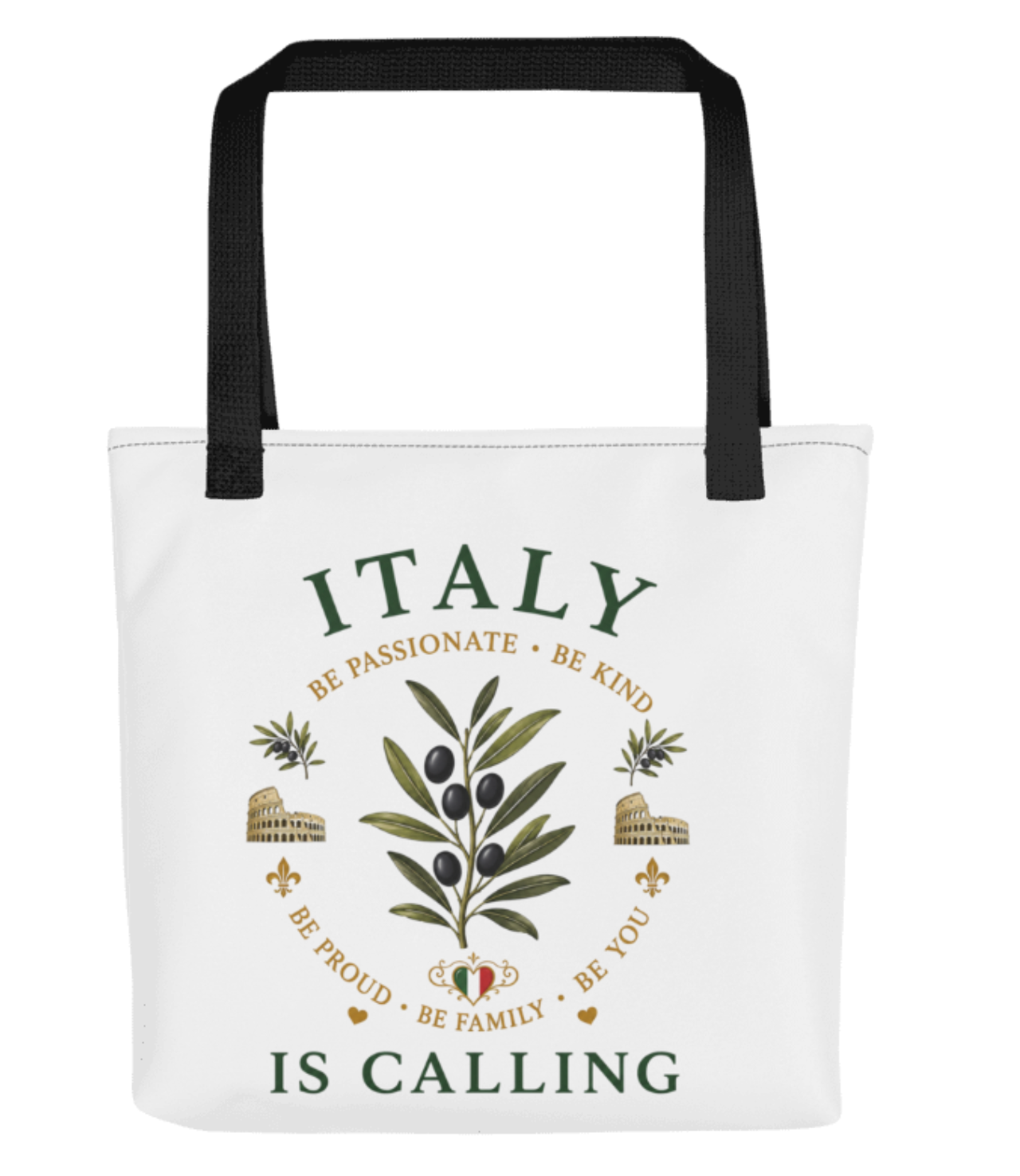 Italy Is Calling Italian Heritage Canvas Tote Bag