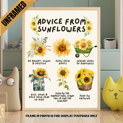 Life Advice from Sunflowers Poster (UNFRAMED)