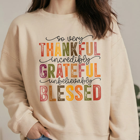 Thankful Sweatshirt, Thanksgiving Sweatshirt, Thanksgiving Gift, Happy Thanksgiving Shirt, Blessed Thanksgiving