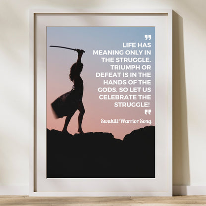 Motivational Quote Poster, Inspirational Poster, Struggle Quote Poster, Celebrate The Struggle Poster UNFRAMED