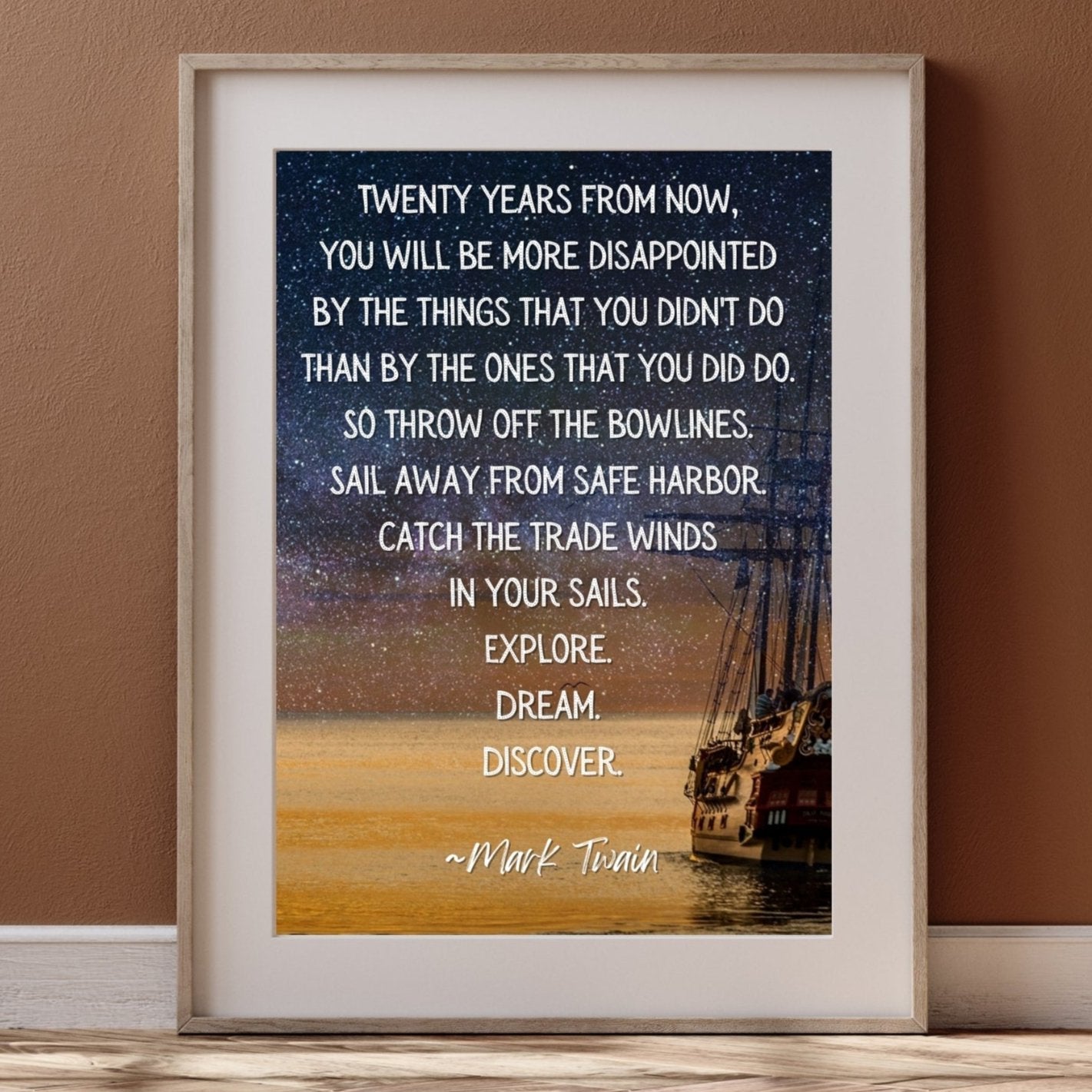 Mark Twain Quote Wall Art, Inspirational Poster, Motivational Decor, Office Inspiration, Uplifting Message UNFRAMED