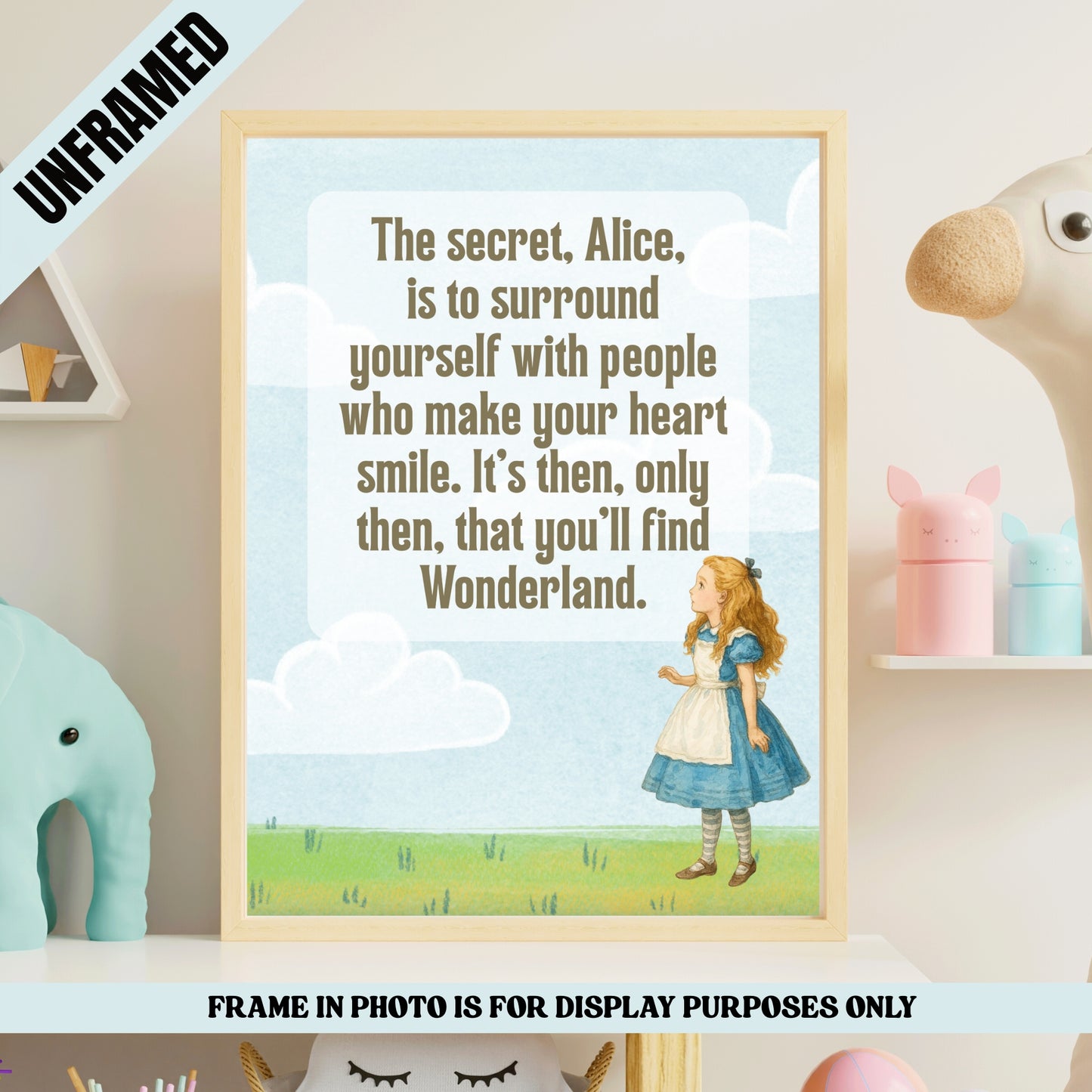 Alice in Wonderland Inspirational Quote Poster *UNFRAMED*