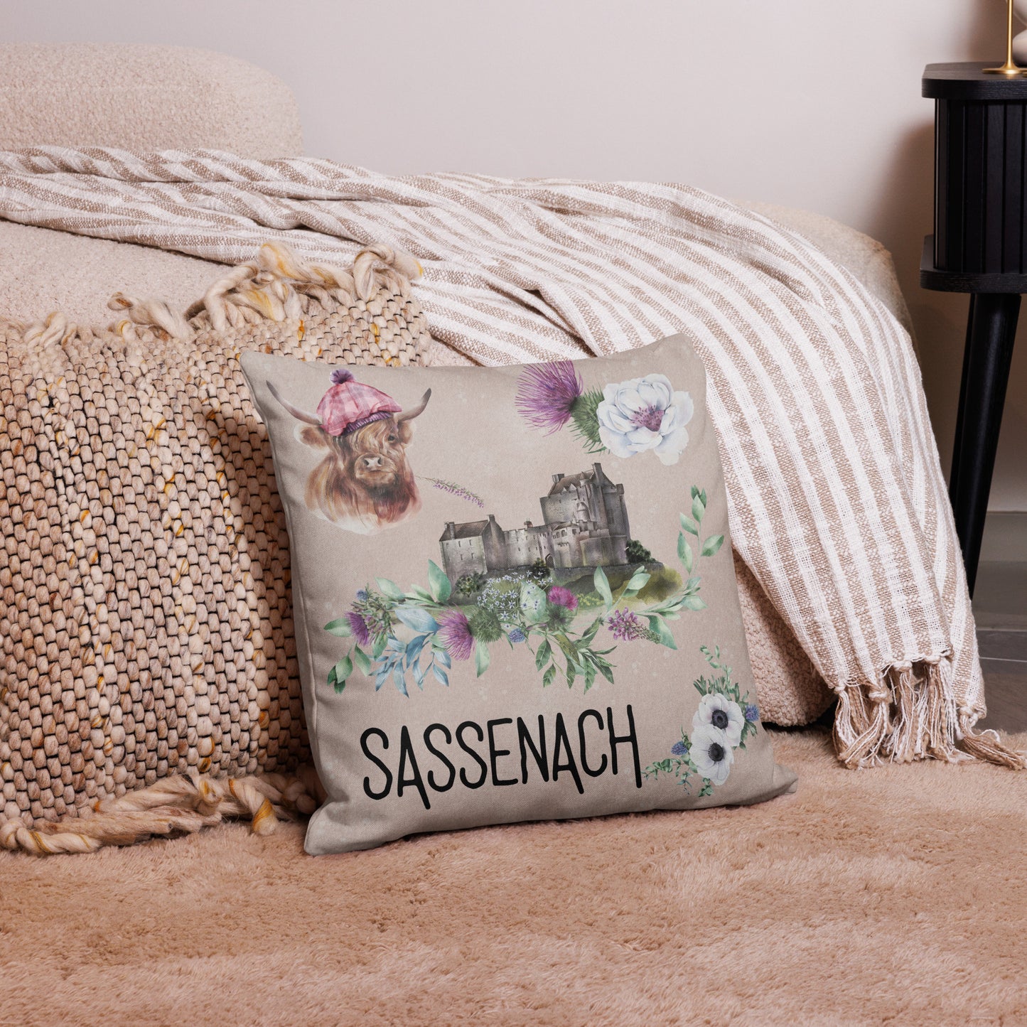 Sassenach Pillow, Outlander Inspired Home Decor, Scottish Gift, Scotland Pillow